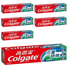 Colgate 高露潔 三重功效含氟牙膏 清涼薄荷, 160g, 6條