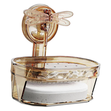 上手家居 吸盤肥皂盒 浴室收納, 1個, 茶紅色