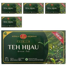 KEPALA DJENGGOT TEH HIJAU 綠茶包 60公克, 2.4g, 25包, 5盒