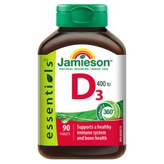 Jamieson 健美生 維生素D3迷你錠 400IU 增進鈣吸收 維持骨骼健康, 90錠, 1罐