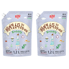 트리오 베이킹소다 담은 퓨어허브향 주방세제, 1.2L, 2개