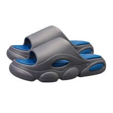 beice 超厚造型踩屎感拚色EVA軟底防滑耐磨拖鞋, 40/41, 灰色