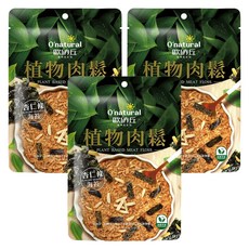 O'natural 歐納丘 植物肉鬆 杏仁條海苔, 3包, 150g