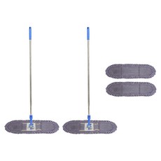 크린메이트 파워 극세사 대걸레 밀대 + 청소포 2p 세트 그레이, 2세트