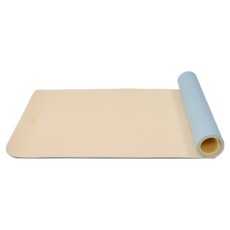 OHGYM TPE 優質雙面加厚瑜珈居家運動墊 6mm, 天藍色 + 黃色