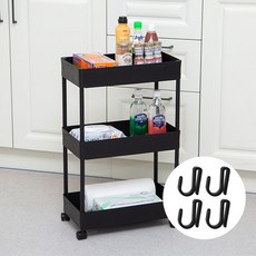 comet 多功能3層置物推車, 黑色, 1組