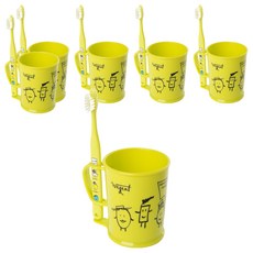 加寬兒童初中刷牙杯套組青檸 8-11 歲, 6組