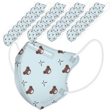 러블리앙즈 프리미엄 4겹 3D 일회용 마스크 유아용 새부리형 소형, 10개입, 3개, F8곰