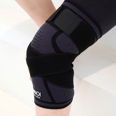 Innoi 貼紮式綁帶登山膝蓋保護套, 2個, 黑色