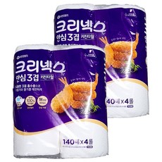 Kleenex 舒潔 安心三層捲筒式廚房紙巾 140張, 4捲, 2袋