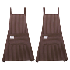 hillo 簡約條紋修身圍裙, 棕色, 2個