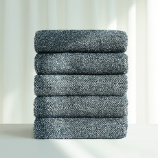 CHUNGMU TOWEL 頂級先染毛巾 160g 60支精梳棉, 5個, 海軍藍
