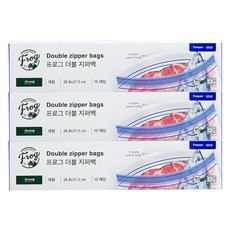 프로그 더블 지퍼백 냉동용, 대(L), 10개입, 3개