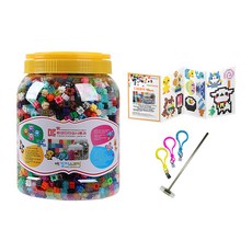 Color Story 19色變形積木組 附設計圖 + 掛鉤 10mm 3600片, 混和顏色, 1組