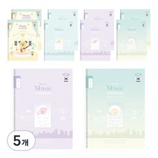 PENPIA 1 000 小學線圈筆記本 1-6年級音樂共用 10入, 隨機出貨, 5個