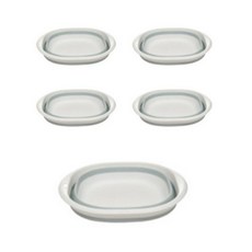 攜帶式可折疊洗臉盆 31cm, 白色 藍色, 5個