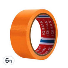 다다 고점도 강력 면 테이프 45mm x 20m, 진 오렌지, 6개