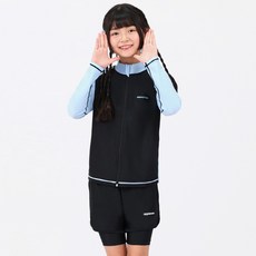 aquatica 兒童防磨拉鍊上衣 AQAJJ451 + 三分水中緊身褲 AQA420 套裝