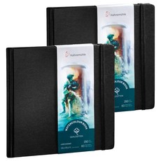 하네뮬레 워터칼라북 정사각형 양장제본 스케치북 250g WQB11, 140 x 140 mm, 2개, 30매
