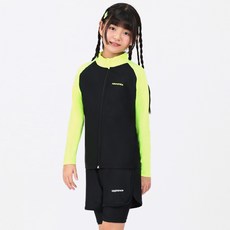 아쿠아티카 아동용 래쉬가드 집업 상의 AQAJJ451 + 반바지 3부 워터레깅스 AQA420 세트