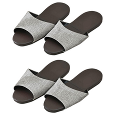 TAIWAN SLIPPER 台灣犀利趴 純色皮質室內拖鞋 SB-G2-M, 爵士米灰, 2雙