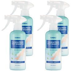 쿤달 클린 앤 프레시 풋 샴푸 허브민트향, 4개, 400ml