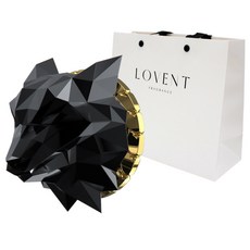 LOVENT 狼頭車用芳香劑 黑金 純棉香 + 提袋, 1個, CLEAN COTTON