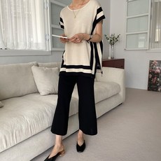 아뗄릭 루즈핏 니트티 와이드팬츠 투피스 세트 00081