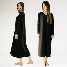 테라우드 나라라 여성용 홈 이지웨어 브이넥 원피스 2p