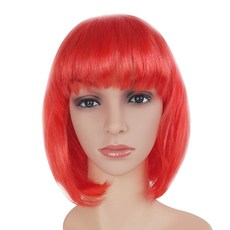 파티 코스프레 단발머리 가발, 10레드, 1개