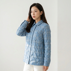 Crocodile 鱷魚 女士格紋襯衫式羽絨外套 CLDSPD203