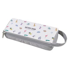 kutsuwa_ hi my zoo 多功能收納筆袋/ 彩色動物, 1入, 彩色動物 灰色