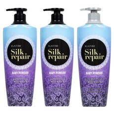 엘라스틴 실크 리페어 샴푸 550ml 2p + 컨디셔너 550ml 세트 베이비 파우더향, 1개