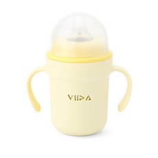 VIIDA Soufflé 鴨嘴型抗菌不鏽鋼學習杯, 黃色, 330ml, 1個