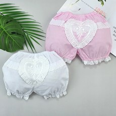 woojooi 女童南瓜蕾絲愛心安全褲2件組