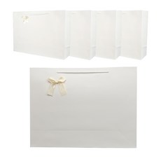 白絲帶手提禮品袋 XL號 5入, 白色