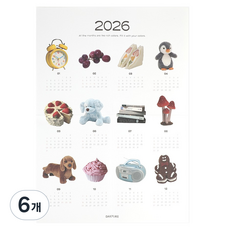 Dailylike 2026 照片紙月曆, 混合顏色, 6個