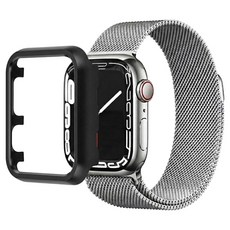 w9999 Apple Watch 金屬錶圈保護殼, 黑色, 1個