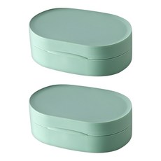 旅行肥皂收納盒 優質PP材質 12.5x8x4cm, 綠色, 2個