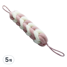 Tirona 附手柄沐浴巾, 5個, 粉紅色, 1入