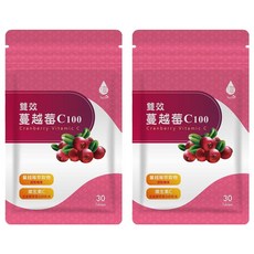 Tsuie 日濢 雙效蔓越莓 C100 750mg, 30顆, 維生素C, 2包