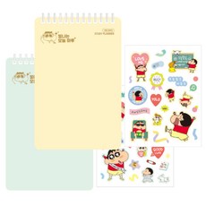 Flyingwhales 蠟筆小新 100天學習計畫本 2款組合, 勤學小新, 享樂小新, 1套