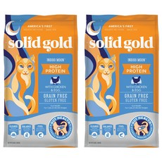 solid gold 素力高 全齡貓 無穀放牧鮮雞 乾糧, 1.36kg, 2袋, 濃縮雞肉+濃縮海洋魚肉