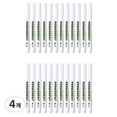 코쿠리 얇은 1mm 화이트 유성 마카펜 5W0851 12p, 4개, 1색