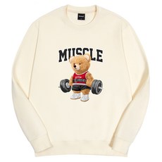 옥스타 남녀공용 머슬 곰돌이 특양면 맨투맨 3SSP006