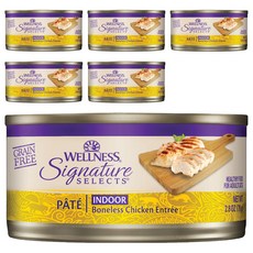 WELLNESS 寵物健康 SS 名廚特選主食罐 貓用, 鮮雞肉泥, 79g, 6罐