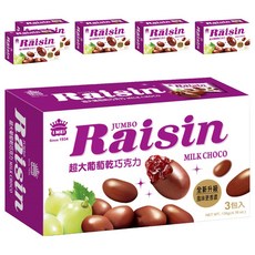 義美 超大葡萄乾巧克力, 135g, 6盒