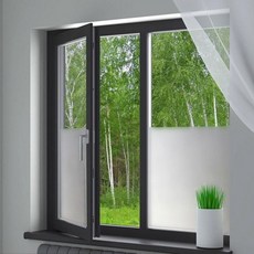 DEKOREA 可重複使用 僅用水即可黏貼的無痕窗貼 MUZ-0, 麂皮霧(MUZ-017), 100cm x 25m