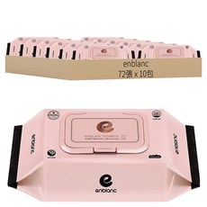 enblanc 輕柔木槿花 純水濕紙巾 掀蓋型, 63gsm, 72張, 10包