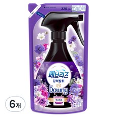 페브리즈 섬유탈취제 강력탈취 미스티크 리필, 320ml, 6개